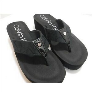 Calvin Klein Shoes - NWOT Calvin Klein Wedge Flip-Flops Calvin Klein Shoes - NWOT Calvin Klein Wedge Flip-Flops